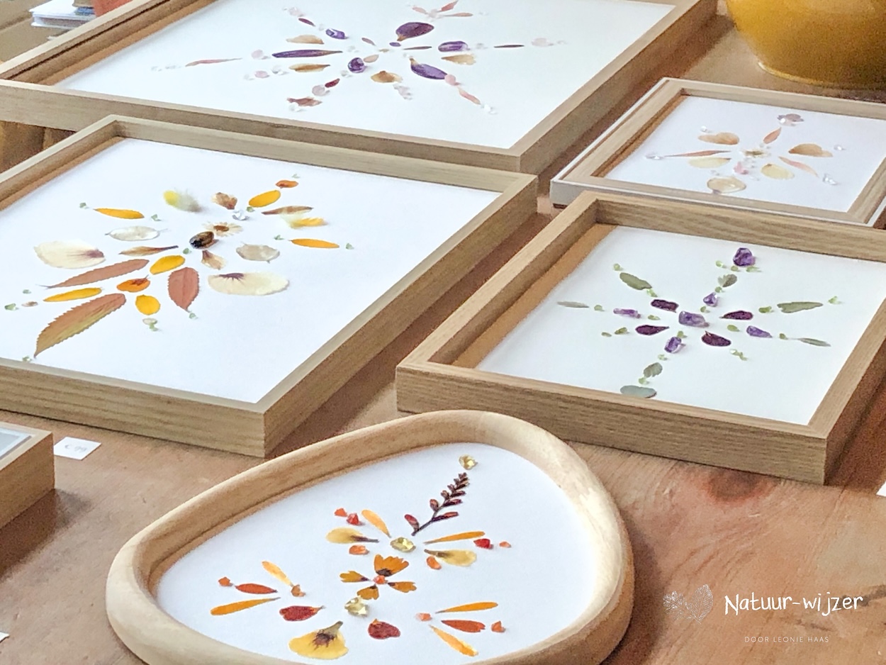 energetisch schilderij edelsteen en bloemen natuur-wijzer